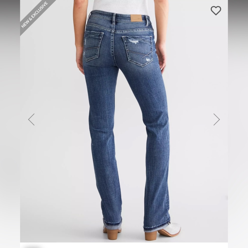BKE Straight Leg Distressed Ripped Mid Rise Jeans 26 - Picture 2 of 15